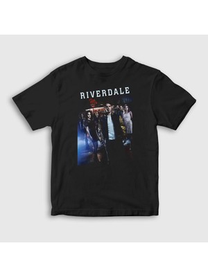 Presmono Unisex Çocuk Siyah Poster Riverdale T-Shirt