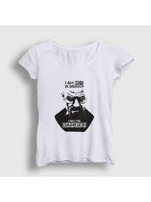 Presmono Kadın Beyaz Danger Breaking Bad T-Shirt