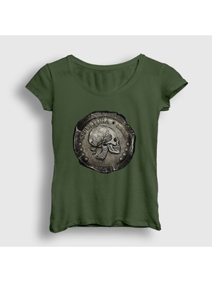 Presmono Kadın Haki Quadro Sepultura T-Shirt