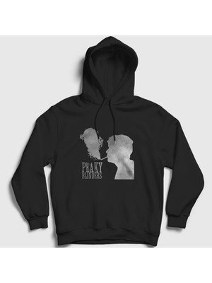 Presmono Unisex Siyah Smoke Peaky Blinders Kapüşonlu Sweatshirt