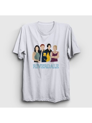 Presmono Unisex Beyaz Silhouettes Riverdale T-Shirt