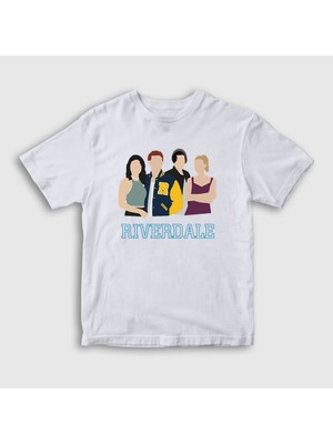 Presmono Unisex Çocuk Beyaz Silhouettes Riverdale T-Shirt