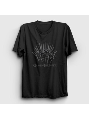 Presmono Unisex Siyah Throne Game Of Thrones T-Shirt