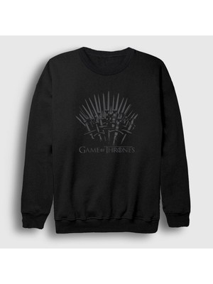 Presmono Unisex Siyah Throne Game Of Thrones Sweatshirt