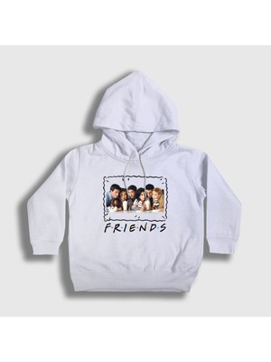 Presmono Unisex Çocuk Beyaz Milkshake Friends Kapüşonlu Sweatshirt