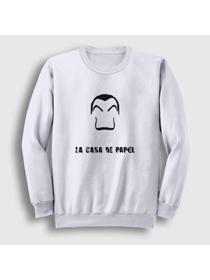 Presmono Unisex Beyaz Dali La Casa De Papel Sweatshirt