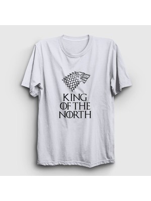 Presmono Unisex Beyaz King Game Of Thrones T-Shirt