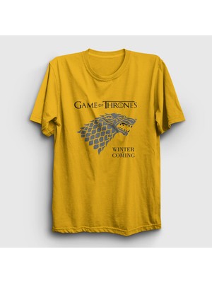 Presmono Unisex Sarı Stark Game Of Thrones T-Shirt