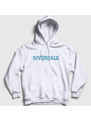 Presmono Unisex Beyaz Logo V2 Riverdale Kapüşonlu Sweatshirt