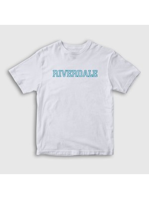 Presmono Unisex Çocuk Beyaz Logo Riverdale T-Shirt