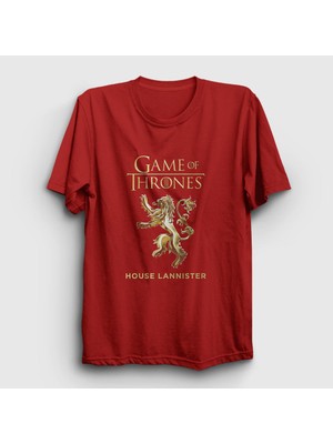 Presmono Unisex Kırmızı Lannister Game Of Thrones T-Shirt