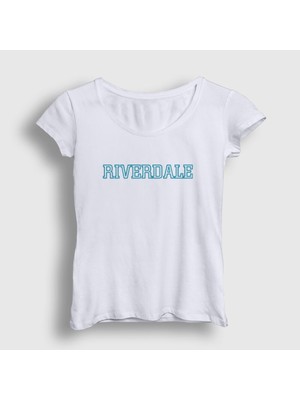 Presmono Kadın Beyaz Logo Riverdale T-Shirt