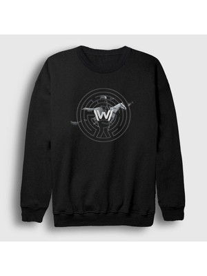 Presmono Unisex Siyah Rider Westworld Sweatshirt