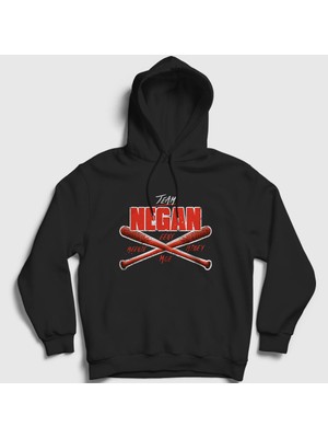 Presmono Unisex Siyah Negan The Walking Dead Kapüşonlu Sweatshirt