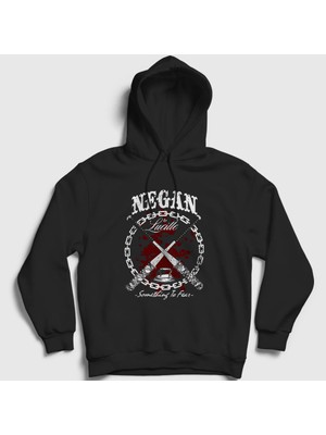 Presmono Unisex Siyah Negan V2 The Walking Dead Kapüşonlu Sweatshirt
