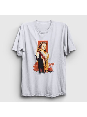 Presmono Unisex Beyaz Dolores Westworld T-Shirt