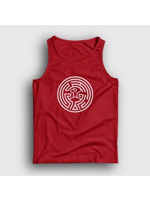 Presmono Unisex Kırmızı Maze Westworld Atlet