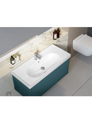 Cerastyle Turkuaz Arya Etajerli Lavabo 80*45  cm