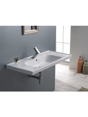 Cerastyle Turkuaz Seramik Frame Etajerli Lavabo 100 x 45  cm