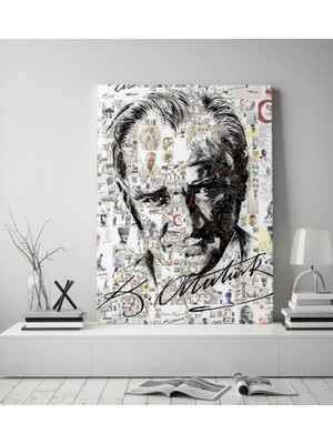 BK Gift Atatürk Tasarımlı Kanvas Tablo-42 70X100CM