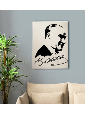 BK Gift Atatürk Silüet Tasarımlı Kanvas Tablo-7 50X70CM