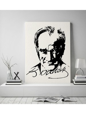 BK Gift Atatürk Silüet Tasarımlı Kanvas Tablo-1 70X100CM