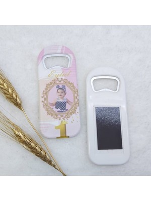 Hayaller Dükkanı 30 Adet 1 Yaş Kız Çocuk Doğum Günü Si Dikey Açacak Magnet 4,5x10,5 Cm Uv Baskılı