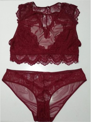 Pierre Cardin Kadın Bordo Maura Yarım Büstiyer Takım 4733