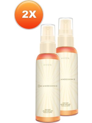 Avon Incandessence 100 ml Vücut Spreyi 2'li Set Ferah Orkide Frezya Sarı Lale Kokusu
