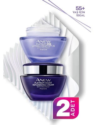 Avon Anew Platinum Gündüz Kremi SPF25 50 ml + Anew Platinum Gece Kremi 50 ml Seti