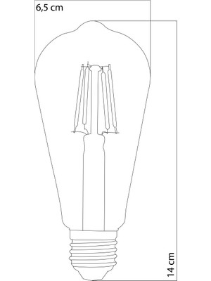 Heka Rustik Flamanlı Armut LED Ampul Gün Işığı ST64 8W 2500K E27