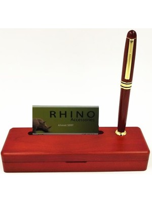 Profisher Maun Tükenmez Kalem Ahşap Kartvizitlik Kutulu 0.5mm