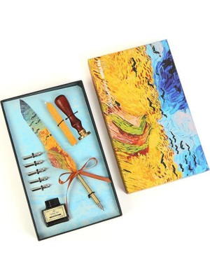 Profisher Van Gogh Wheat Field Divit Kalem Mum Mühür Kaligrafi Seti