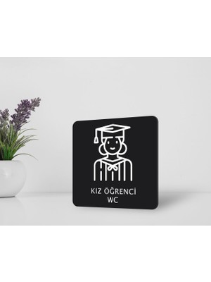 BK Gift Kız Öğrenci Wc Kapı Yönlendirme Levhası