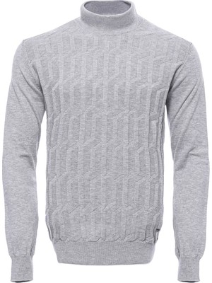 Wessi Erkek Desenli Yarım Balıkçı Yaka Slim Fit Triko