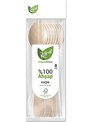 Roll-Up Ahşap Kaşık 8 'li
