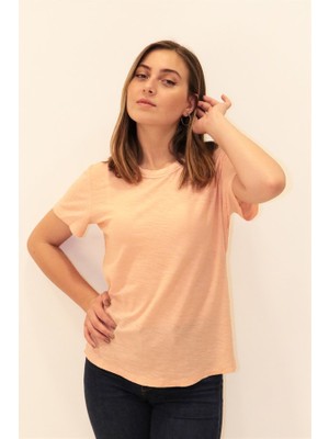 Rich Kadın Organik Bisiklet Yaka T-shirt %100 Pamuk Tişört