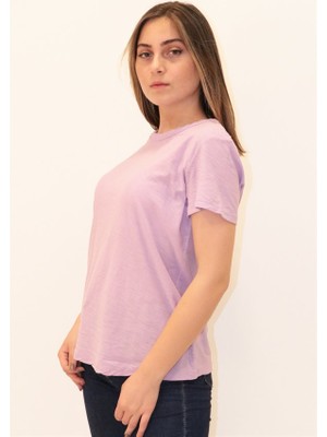 Rich Kadın Organik Bisiklet Yaka T-shirt %100 Pamuk Tişört