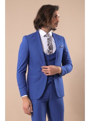 Wessi Erkek Sivri Yaka Tek Düğmeli Takım Elbise