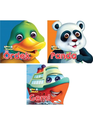 Ben Kimim Serisi - Ördek + Panda + Gemi / 2-3 Yaş - Okul Öncesi / 3 Kitap / Set / Yağmur Çocuk