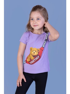 Toontoy Kids Toontoy Kız Çocuk Çanta Baskılı Tişört