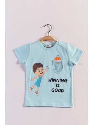 Toontoy Kids Toontoy Erkek Çocuk Cep Detaylı Baskılı Tişört