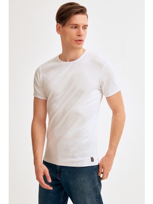 FullaModa Bisiklet Yaka Basic Tshirt