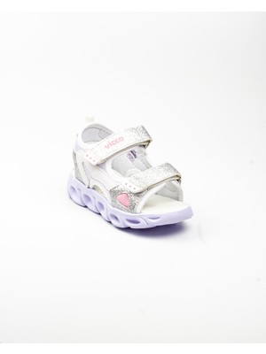 Vicco 332.P21Y.189 Roy Işıklı Beyaz Kız Çocuk Sandalet