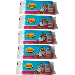 Küçük Boy Çöp Poşeti 40X50 cm 10 Lt 40 Lı Rulo 5 Paket