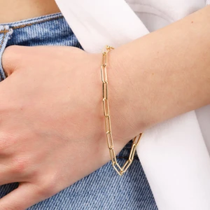 Sembol Gold 14 Ayar Altın Ataç Bileklik  4 mm