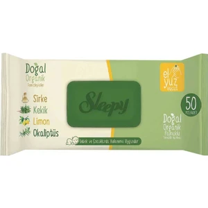 Islak Havlu Mendil Doğal Organik Pamuklu 50 Yaprak Plastik Kapaklı 12'li Set