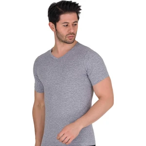 Erkek Likralı Süprem Kısa Kol V Yaka 6'lı Paket -1027