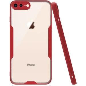 Apple iPhone 8 Plus Kılıf Kamera Korumalı Colorful Kapak - Kırmızı