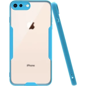 Apple iPhone 8 Plus Kılıf Kamera Korumalı Colorful Kapak - Mavi